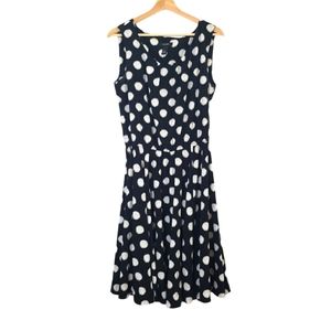 Alfani black white polka dot fit and flare dress